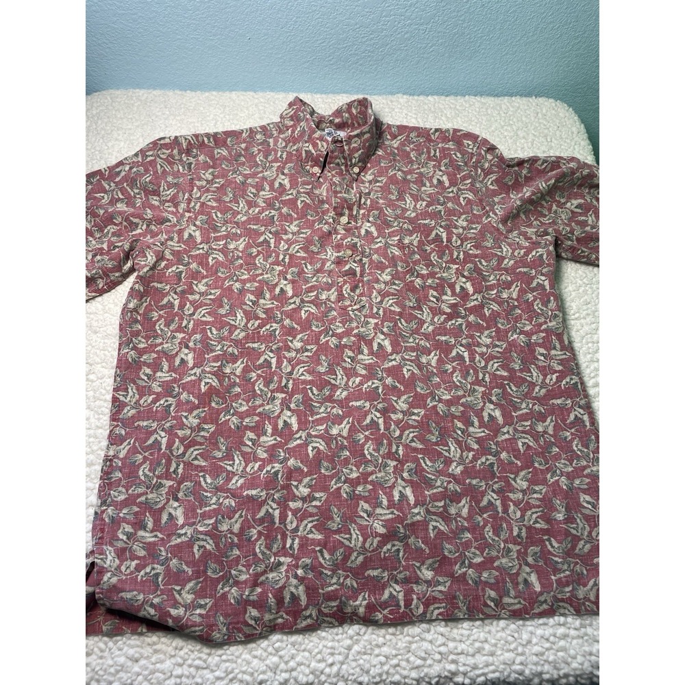 Vtg Reyn Spooner Floral Pullover Reverse Print Mens L Hawaiian Aloha Shirt USA